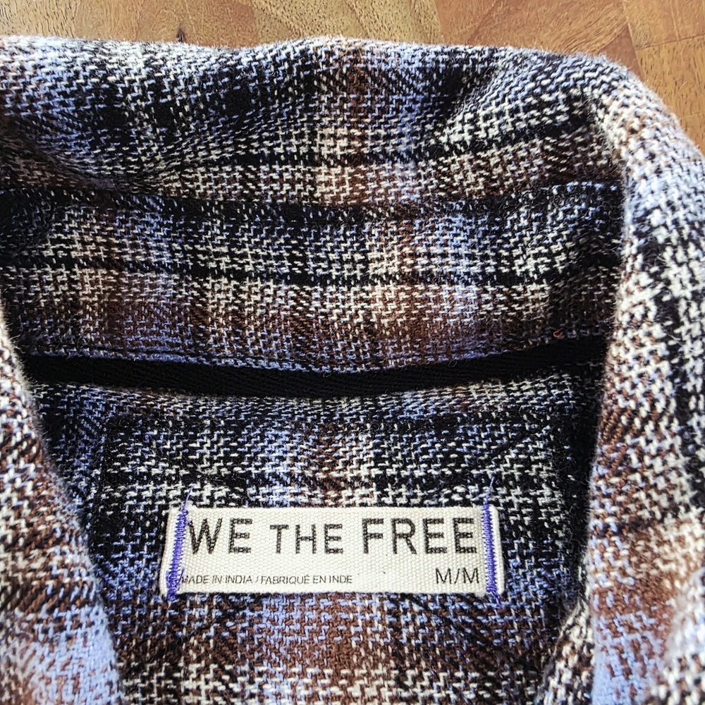 Free People Ashley Plaid Oversized Shirt Size Medium - Picture 9 of 10